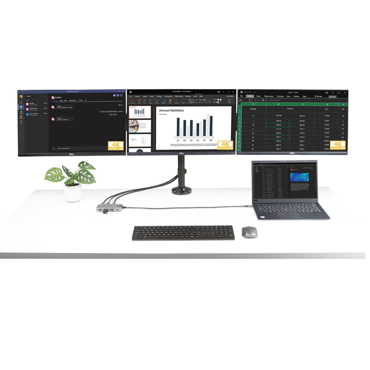 USB-C rozbočovač Startech 117B-USBC-MULTIPORT Sivá 100 W